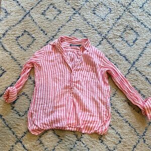 Vintage Linen striped button down